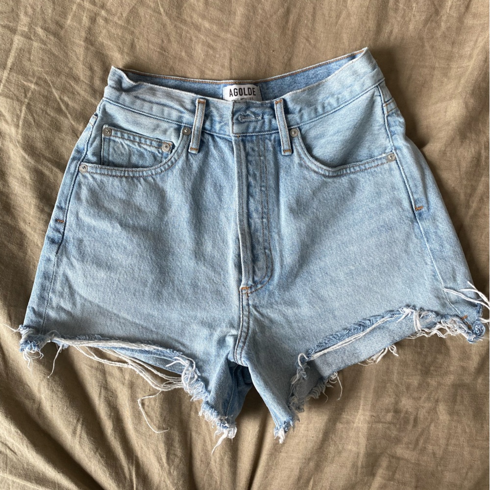 AGOLDE Women's Light Blue Denim Shorts